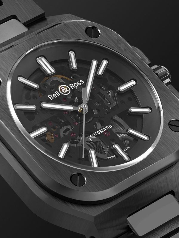 BR 05 Skeleton Automatic 41mm Black Ceramic and Steel Watch, Ref. No. BR05A-BL-SK-CE/SCE - CU