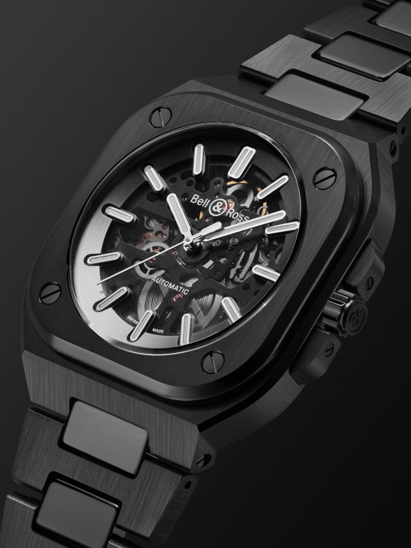 BR 05 Skeleton Automatic 41mm Black Ceramic and Steel Watch, Ref. No. BR05A-BL-SK-CE/SCE - FR