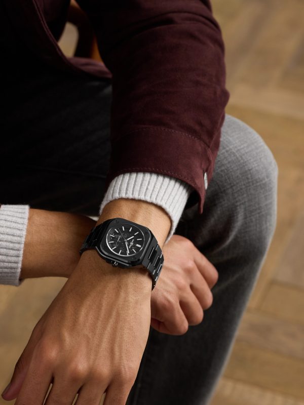 BR 05 Skeleton Automatic 41mm Black Ceramic and Steel Watch, Ref. No. BR05A-BL-SK-CE/SCE - OU