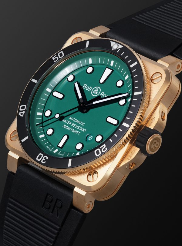 BR 03-92 Diver Limited Edition Automatic 42mm Bronze and Rubber Watch, Ref. No. BR0392-D-LT-BR/SRB - FR