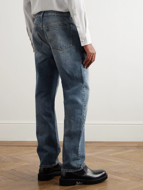 Straight-Leg Crystal-Embellished Jeans - BK