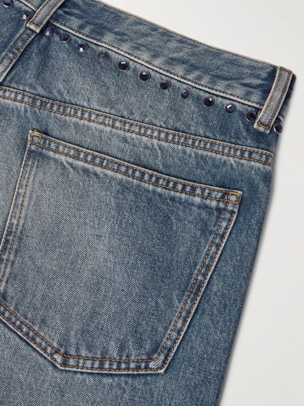 Straight-Leg Crystal-Embellished Jeans - CU