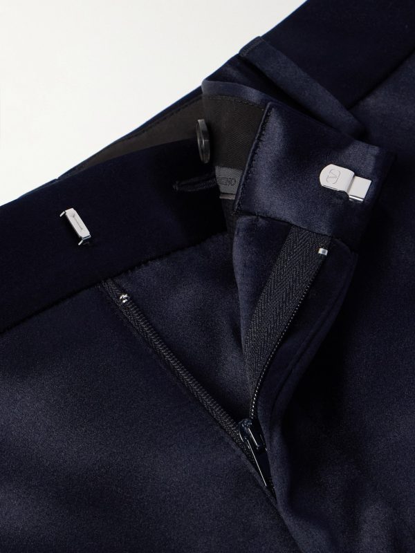 Tapered Silk-Satin Trousers - E1 Tapered Silk-Satin Trousers - E1