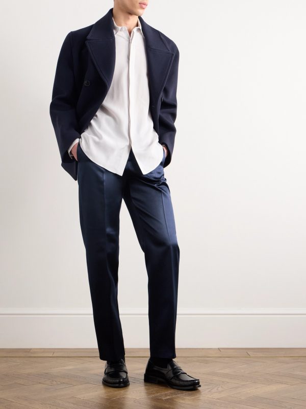 Tapered Silk-Satin Trousers - OU Tapered Silk-Satin Trousers - OU