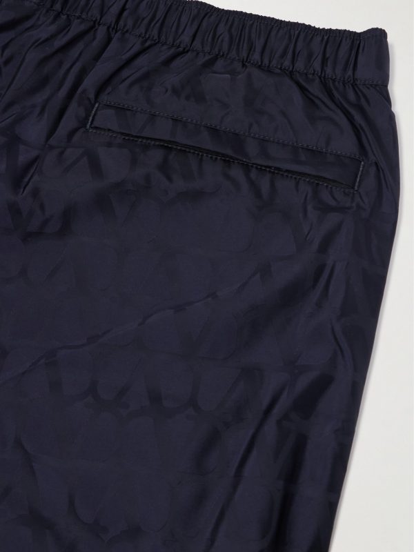 Straight-Leg Mid-Length Logo-Jacquard Swim Shorts - CU Straight-Leg Mid-Length Logo-Jacquard Swim Shorts - CU