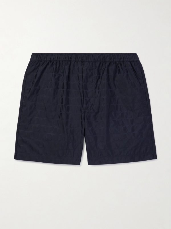 Straight-Leg Mid-Length Logo-Jacquard Swim Shorts Straight-Leg Mid-Length Logo-Jacquard Swim Shorts