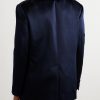 Double-Breasted Silk-Satin Suit Jacket - BK