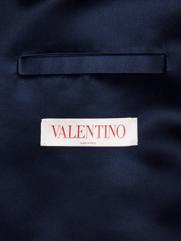 Double-Breasted Silk-Satin Suit Jacket - E2