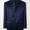 Double-Breasted Silk-Satin Suit Jacket