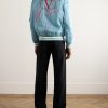 Logo-Embroidered Striped Shell Bomber Jacket - OU Logo-Embroidered Striped Shell Bomber Jacket - OU