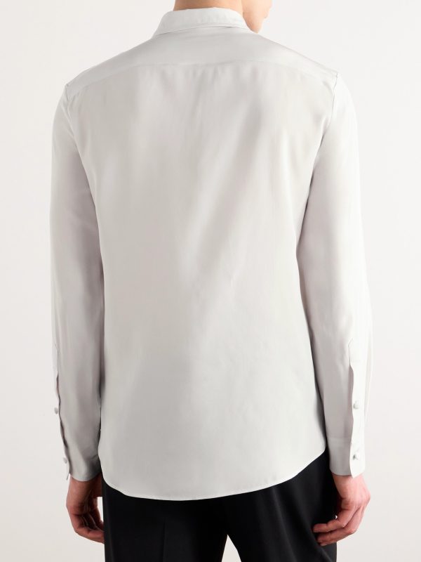 Slim-Fit Silk Crepe de Chine Shirt - BK Slim-Fit Silk Crepe de Chine Shirt - BK