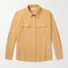 Button-Down Collar Embroidered Cotton and Linen-Blend Shirt Button-Down Collar Embroidered Cotton and Linen-Blend Shirt