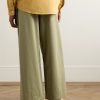 Wide-Leg Cotton-Canvas Drawstring Trousers - BK Wide-Leg Cotton-Canvas Drawstring Trousers - BK