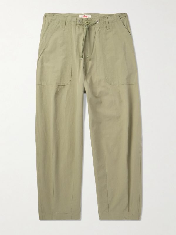 Wide-Leg Cotton-Canvas Drawstring Trousers Wide-Leg Cotton-Canvas Drawstring Trousers