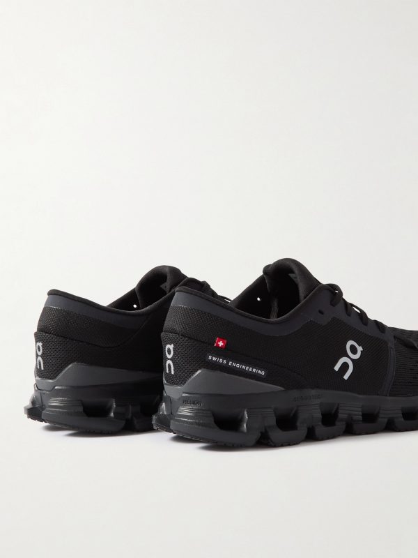 CloudX4 Rubber-Trimmed Mesh Running Sneakers - BK CloudX4 Rubber-Trimmed Mesh Running Sneakers - BK