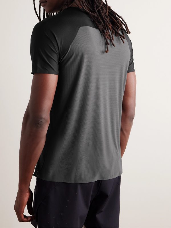 Performance-T Stretch Recycled-Jersey and Mesh T-Shirt - BK