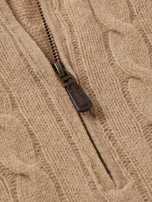 Logo-Embroidered Cable-Knit Wool and Cashmere-Blend Half-Zip Sweater - CU Logo-Embroidered Cable-Knit Wool and Cashmere-Blend Half-Zip Sweater - CU