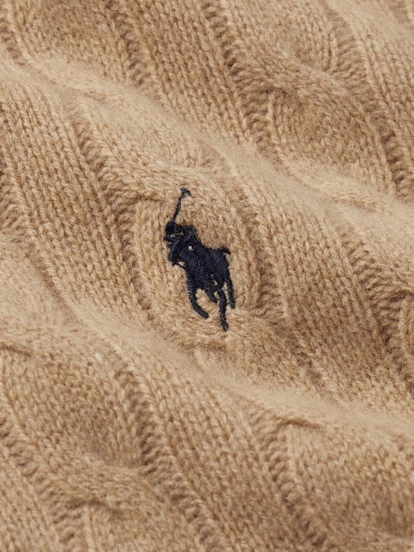 Logo-Embroidered Cable-Knit Wool and Cashmere-Blend Half-Zip Sweater - E1 Logo-Embroidered Cable-Knit Wool and Cashmere-Blend Half-Zip Sweater - E1