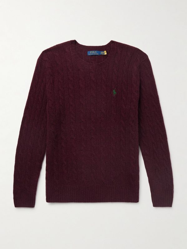 Slim-Fit Cable-Knit Wool and Cashmere-Blend Sweater Slim-Fit Cable-Knit Wool and Cashmere-Blend Sweater