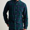 Button-Down Collar Logo-Embroidered Checked Brushed-Cotton Oxford Shirt - FR Button-Down Collar Logo-Embroidered Checked Brushed-Cotton Oxford Shirt - FR