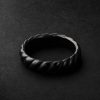Sculpted Cable Titanium Ring - BK
