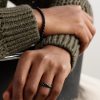 Sculpted Cable Titanium Ring - FR