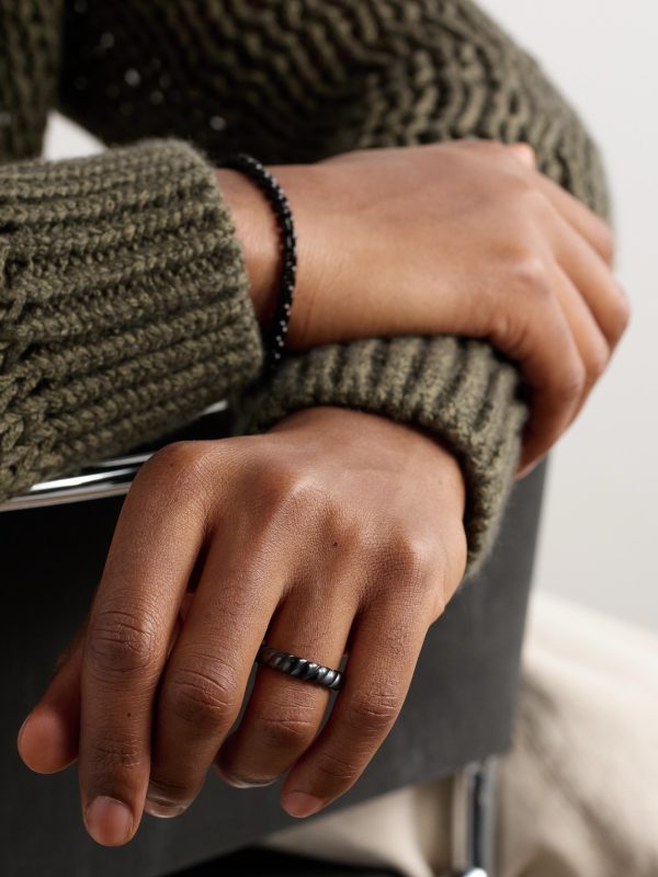 Sculpted Cable Titanium Ring - FR