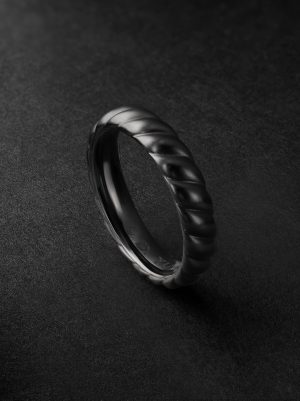 Sculpted Cable Titanium Ring Sculpted Cable Titanium Ring