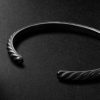 Sculpted Cable Titanium Diamond Cuff - BK Sculpted Cable Titanium Diamond Cuff - BK