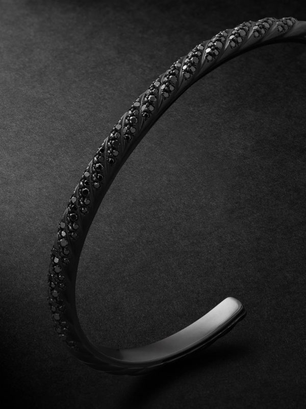 Sculpted Cable Titanium Diamond Cuff - CU Sculpted Cable Titanium Diamond Cuff - CU