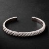 Sculpted Cable 18-Karat White Gold Diamond Cuff Sculpted Cable 18-Karat White Gold Diamond Cuff