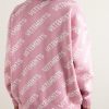 Oversized Logo-Intarsia Metallic Knitted Sweater - BK