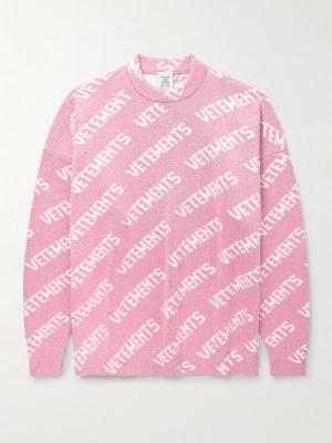 Oversized Logo-Intarsia Metallic Knitted Sweater Oversized Logo-Intarsia Metallic Knitted Sweater