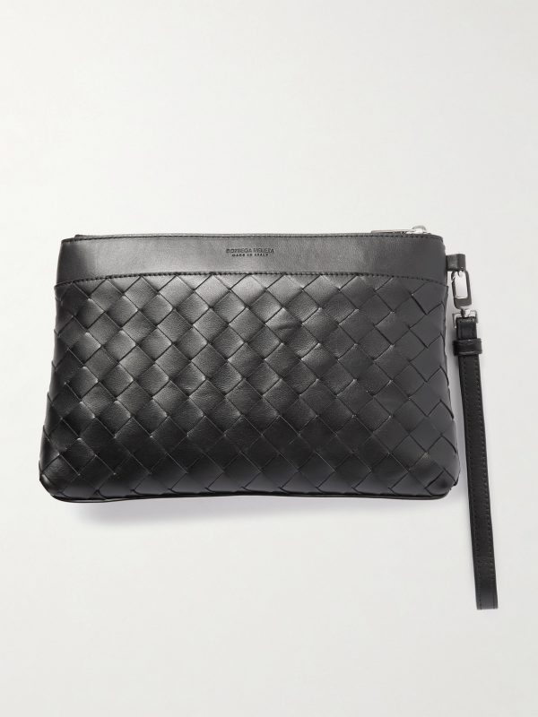 Intrecciato Leather Pouch - BK Intrecciato Leather Pouch - BK