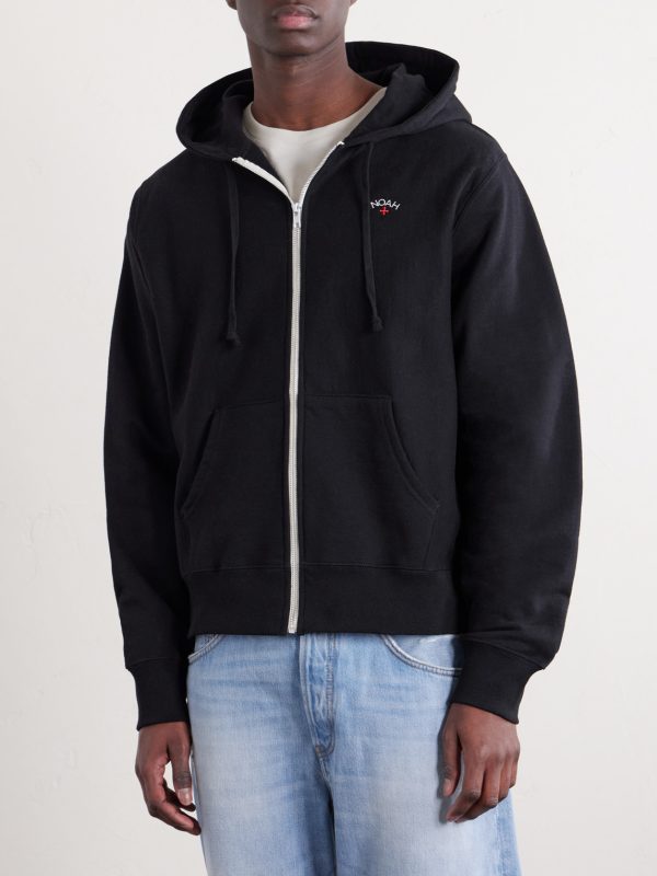 Logo-Embroidered Cotton-Jersey Zip-Up Hoodie - FR