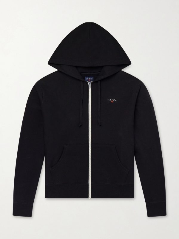 Logo-Embroidered Cotton-Jersey Zip-Up Hoodie