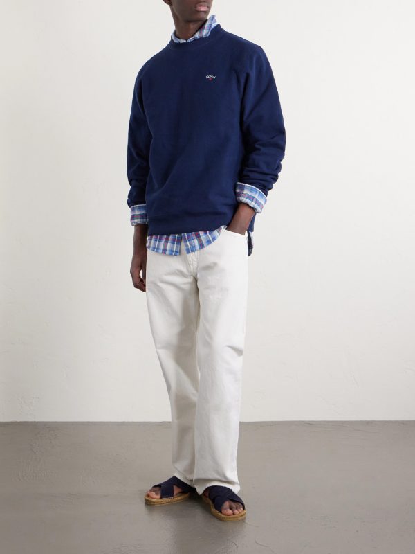 Logo-Embroidered Cotton-Jersey Sweatshirt - OU Logo-Embroidered Cotton-Jersey Sweatshirt - OU