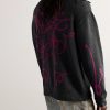 Kawii Cyber Logo-Flocked Distressed Metallic Cotton-Blend Sweater - BK Kawii Cyber Logo-Flocked Distressed Metallic Cotton-Blend Sweater - BK