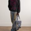 Kawii Cyber Logo-Flocked Distressed Metallic Cotton-Blend Sweater - OU Kawii Cyber Logo-Flocked Distressed Metallic Cotton-Blend Sweater - OU