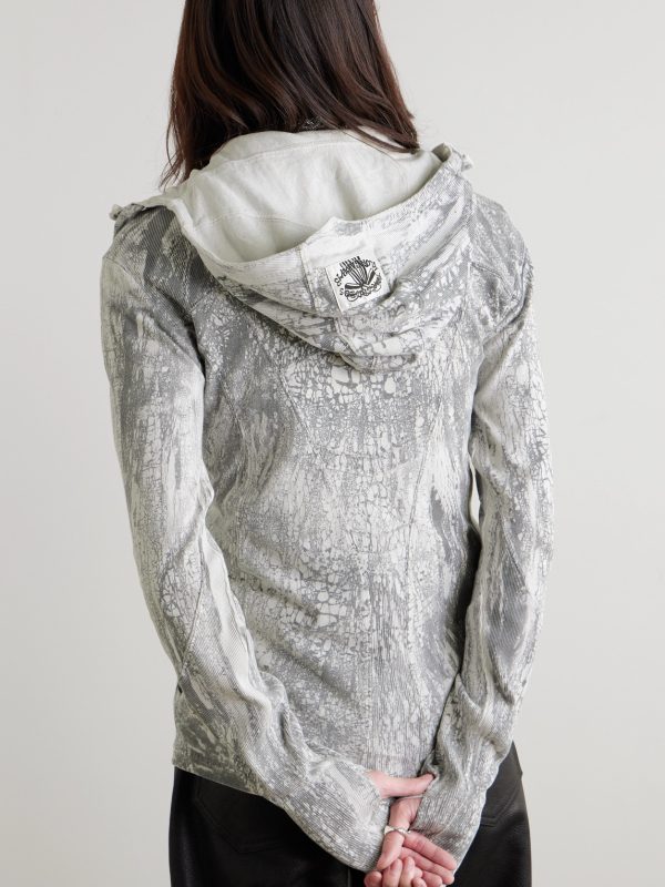 Appliquéd Printed Cotton-Jersey Zip-Up Hoodie - BK Appliquéd Printed Cotton-Jersey Zip-Up Hoodie - BK