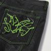 Lorgata Wide-Leg Panelled Logo-Embroidered Leather Trousers - CU