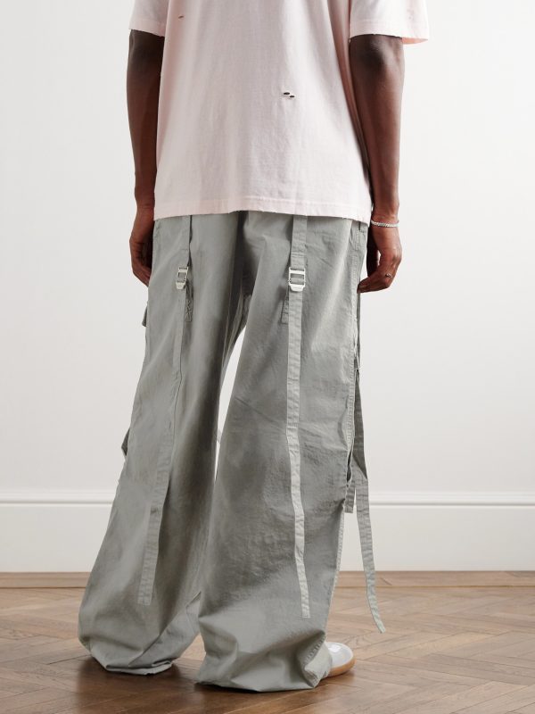Probero Wide-Leg Organic Cotton-Twill Cargo Trousers - BK Probero Wide-Leg Organic Cotton-Twill Cargo Trousers - BK