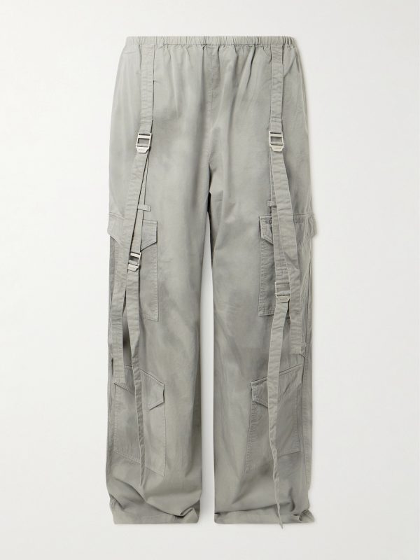 Probero Wide-Leg Organic Cotton-Twill Cargo Trousers Probero Wide-Leg Organic Cotton-Twill Cargo Trousers