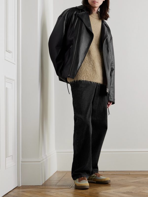 Leather Biker Jacket - OU Leather Biker Jacket - OU