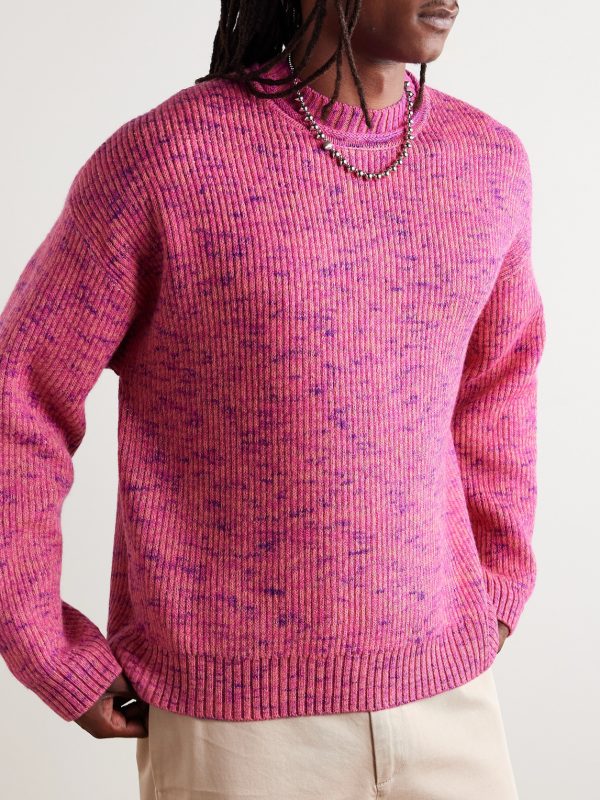 Metallic Ribbed-Knit Sweater - FR