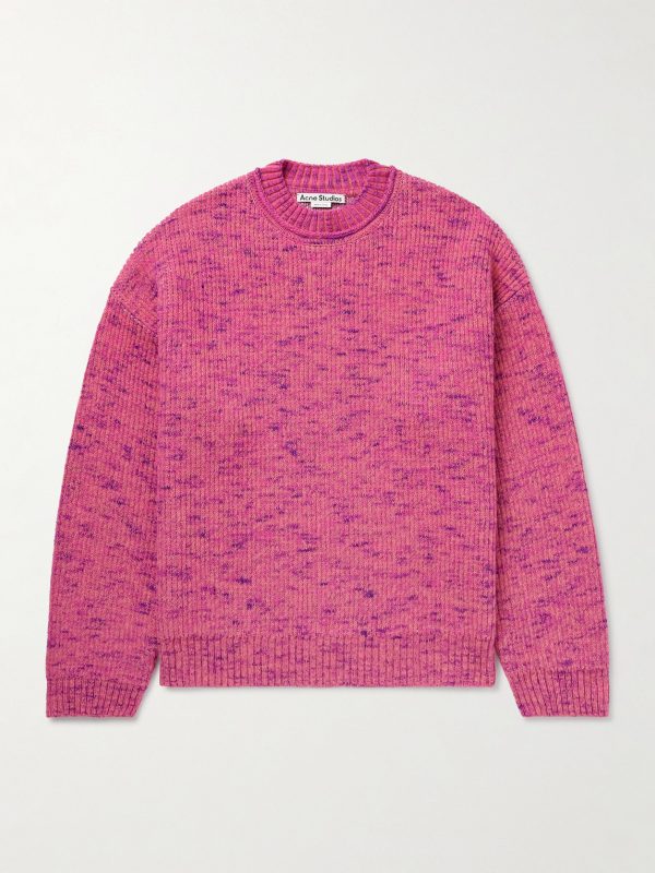 Metallic Ribbed-Knit Sweater