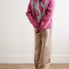 Metallic Ribbed-Knit Sweater - OU