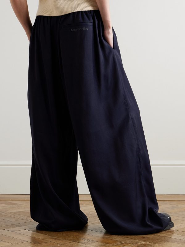 Wide-Leg Woven Sweatpants - BK