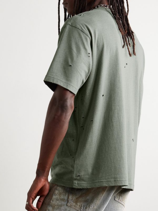 Exford Distressed Logo-Print Cotton-Blend Jersey T-Shirt - BK Exford Distressed Logo-Print Cotton-Blend Jersey T-Shirt - BK