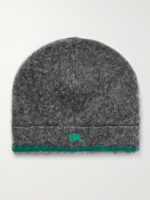 Logo-Embroidered Brushed Wool-Blend Beanie Logo-Embroidered Brushed Wool-Blend Beanie